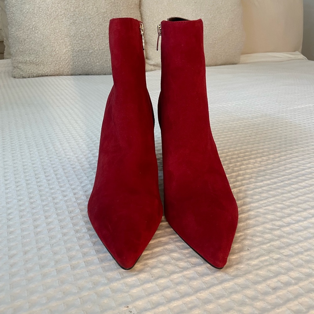 Marc Fisher Red Suede Bootie
